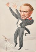 John Bertram Musgrave-Wood (1950-1999), 'The Old Vic', a caricature of a conductor in full flow,