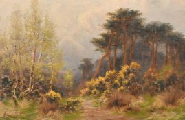 Sydney Pike (1858-1923), a pair of oil on board scenes of woodland settings, signed, each 6