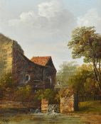 C. Morris, (19th Century), A pair of landscapes, one with a figure by a water mill, the other a