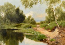John Clayton Adams (1840-1906), 'The Pond on the Mill, Ewhurst', oil on canvas, signed, 10