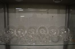 A good collection of 19th century and later glassware to include jellies, glass rinser, ice plates