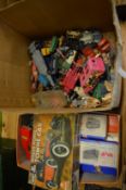 A quantity of toy cars etc.