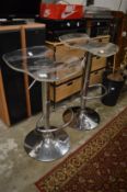 A pair of stylish bar stools.