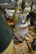 Table lamps and shades.