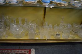 A quantity of cut glassware to include bowls, jugs, decanters etc.