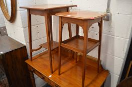 Two Edwardian mahogany occasional tables.