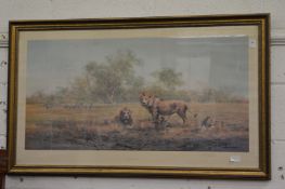 David Shepherd, Evening in the Luangwa, limited edition colour print, pencil signed.