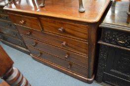 A Victorian mahogany chest of drawers.