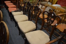 A set of four Edwardian mahogany occasional chairs (faults).