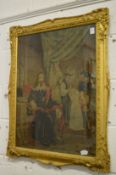 Decorative gilt framed wool work picture.