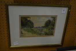 F G Coleridge, A Loch scene, watercolour, signed.