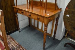 A Victorian mahogany two drawer side table or washstand.