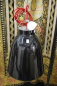 A Caravaggio P3 black enamel ceiling pendant light, new and unused.