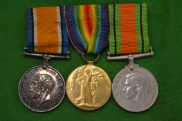 World War One trio presented to 8893 Private F V Thurgood 9th London Rifles.