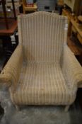 A wicker armchair.