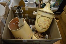 A collection of table lamps etc.
