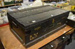 A Marshalls improved air and water tight chest, painted with owners name, A Mills, RAF.