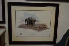 David Shepherd, Nile Cabbage and Glorious Mud, limited edition colour print, signed.