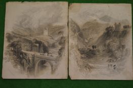 A group of miniature pencil drawings.