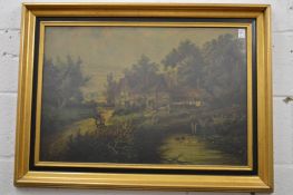 A pair of pictures depicting Stirling Castle and a Suffolk scene.