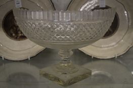 A good cut glass Navette shaped comport.