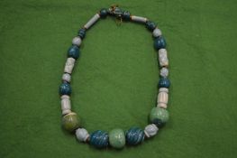 A bead necklace.