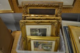 A small group of gilt framed prints.