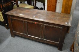 A 18th century oak coffer (faults).