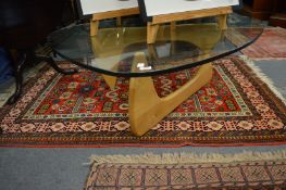 A good Persian rug, bright red ground with stylised motifs 170cm x 115cm.