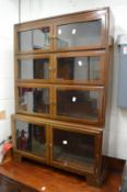 A mahogany four section bookcase.