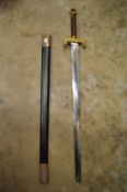 A large reproduction sword.