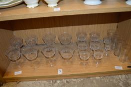 Cut and etched glassware.