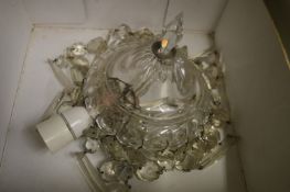 Cut glass light fitting.