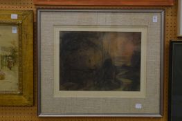 Attributed to Archibald Standish Hartrick, The Watermill, charcoal.