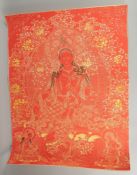 A LARGE TIBETAN THANGKA ON PAPER.