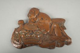 A JAPANESE COPPER TRAY, signed to underside, 13.5cm x 11cm.