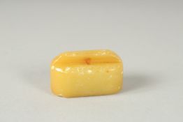 A SMALL CHINESE CARVED SOAPSTONE SEAL, 3.5cm wide.