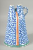 AN OTTOMAN TURKISH POTTERY WATER FLASK, 24cm high.