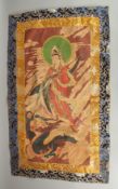 A LARGE TIBETAN THANGKA ON SILK.