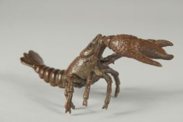 A JAPANESE BRONZE OKIMONO OF A CAMBARIDAE.