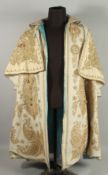 A VERY FINE MOROCCAN GILT METAL THREAD EMBROIDERED COAT, with silk lining, component garment