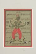 A 19TH CENTURY INDIAN SCHOOL MINIATURE PAINTING OF VISHNU AVATAR, Vishnu with a face of alligator