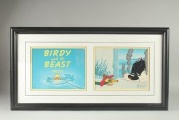 A WARNER BROS. CELL, BIRD AND THE BEAST. TWEETY PIE & SYLVESTER. Bob Calampett Ltd Edition. 52/