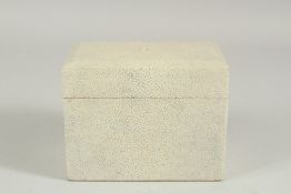 A SHAGREEN JEWELLRY BOX. 5ins high.