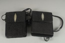 A PAIR OF ROYSTER STINGRAY SKIN BAGS.