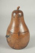 A PEAR TEA CADDY. 7ins high.