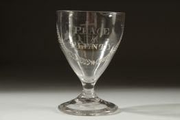 A SMALL GEORGIAN GLASS engraved 