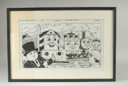 TIM MARWOOD (1954 - 2008) THOMAS THE TANK ENGINE, SALTY'S STORY, Signed. 9ins x 16ins