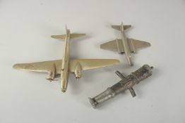 A METAL AREOPLANE AND A CANNON. (2).