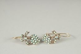 A PAIR OF 9CT GOLD OPAL BOW EARRINGS.